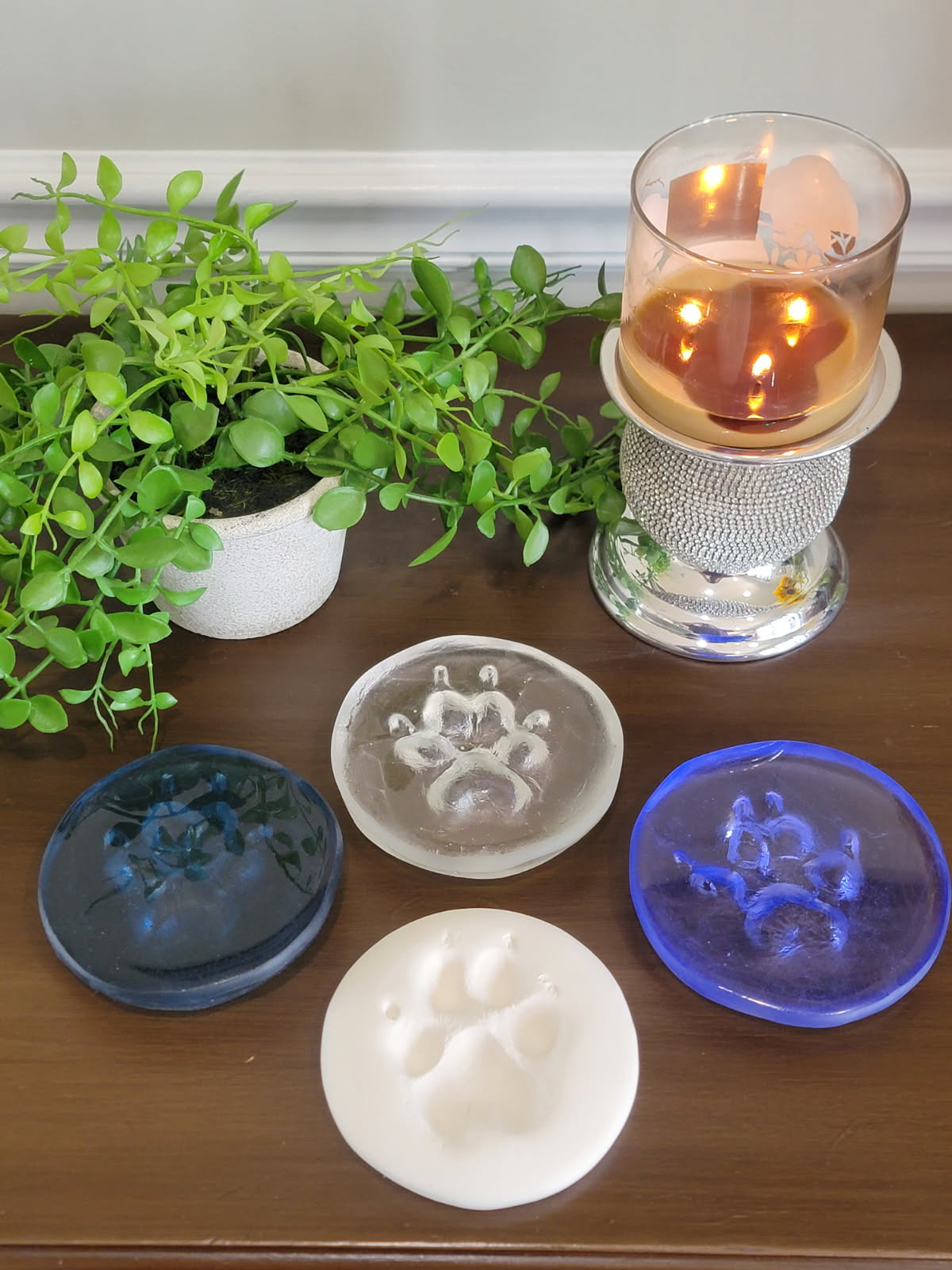 Memorial Glass Paw Impressions Pet In-Home Euthanasia